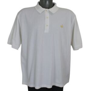 Vintage Masters Collection White Short Sleeve Polo Shirt Mens XL tour golf